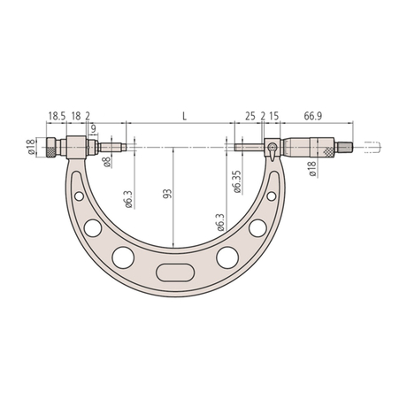 External mechanical micrometer 0-100mm Mitutoyo 104-139A