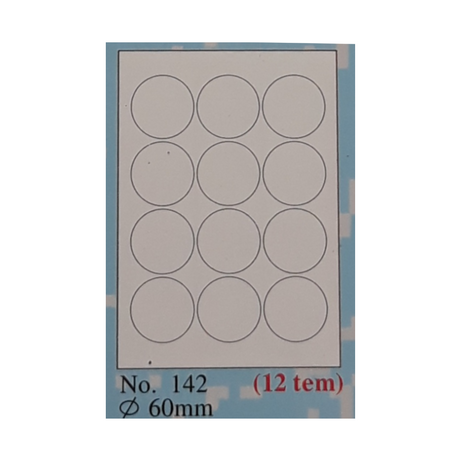 Tomy A4 No. 142 round decal 60 mm (12 stickers)