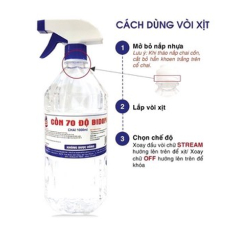 BIDOPHA 70 degree alcohol 1000ml bottle with spray nozzle