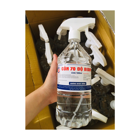 BIDOPHA 70 degree alcohol 1000ml bottle with spray nozzle