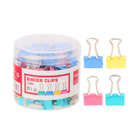 Deli 8556 15mm colored butterfly clips (60 pieces)