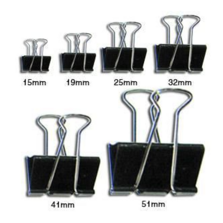 SLECHO 41mm Butterfly Clips Black (12 pcs)