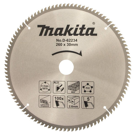Multi-angle saw blade 260x30x100T MAKITA D-62234