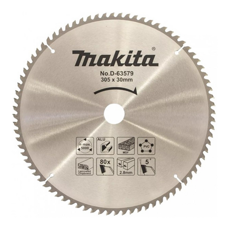 Multi-angle saw blade 305mm x 30x80T MAKITA D-63579
