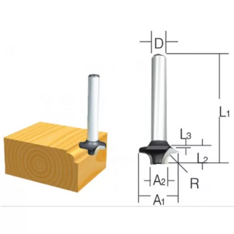 Mũi phay tròn 8R MAKITA D-09363