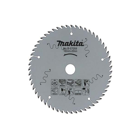 TCT lưỡi cưa hợp kim đá nhân Tạo 165x20mm 48T MAKITA B-56683