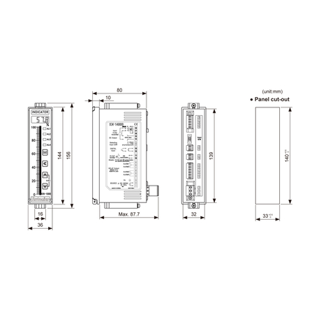 Bộ hiển thị Autonics KN-1210B ngõ ra 2 Alarm, transmission 4-20mA