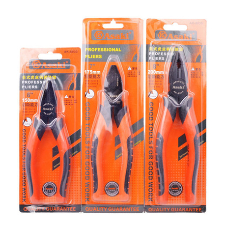 Asaki AK-8033 6 inch insulated toothed pliers