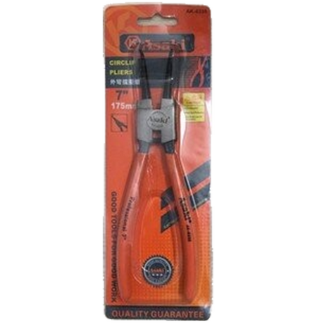 Asaki AK-8335 7 inch curved nose external opening pliers