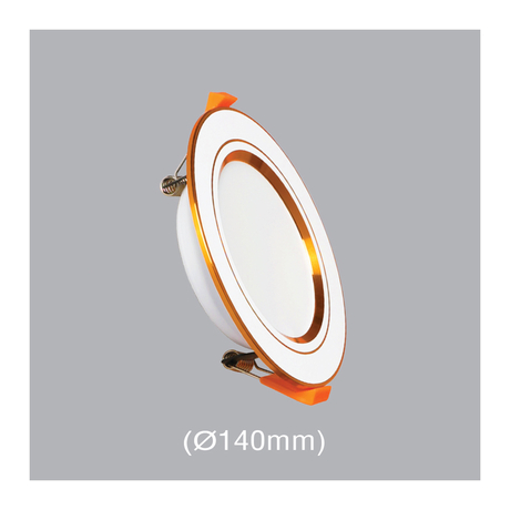 Đèn led âm trần tròn viền vàng 7w MPE DLV-7T ánh sáng trắng