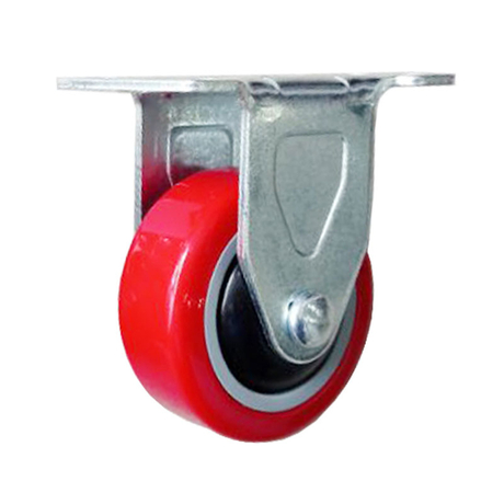 Bánh xe PU đỏ tải trọng nhẹ trục cố định Kyung Chang 2050R A1 PVC