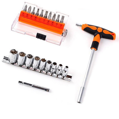 Asaki AK-6357 Screwdriver Bit and Socket Set (21 pieces)