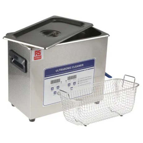 Ultrasonic Cleaner 200W, 6.5L RS PRO 1368567
