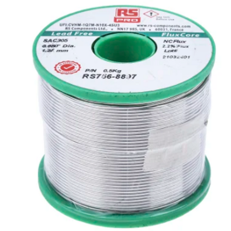 Lead-free solder wire 1.27mm melt +217°C RS PRO 7568897