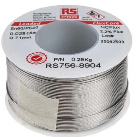 Lead solder wire roll 0.71mm melting point +183°C RS PRO 7568904