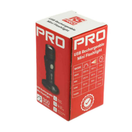 Rechargeable LED Flashlight 300lm RS PRO 1766035