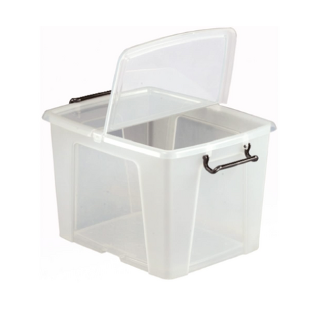 RS PRO 8252329 transparent polymer 12l storage box 170x295x400mm