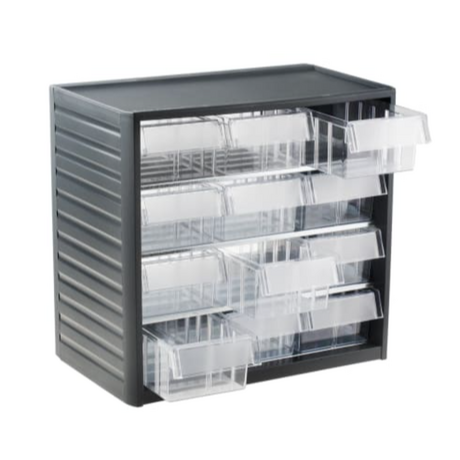 PP plastic cabinet 12 compartments RS PRO 9096940 (290x310x180mm)