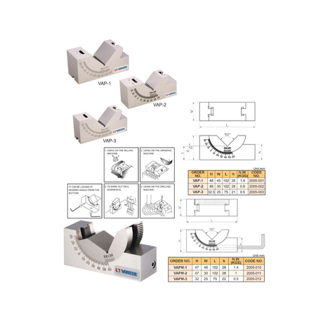 Vertex VAPM-1 inclined graduated V block