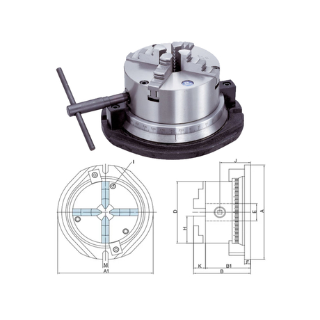 Mâm cặp 4 chấu chia độ Vertex VSR-6