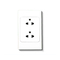 16A MPE A20UES2N 3-pin double socket with solid base