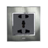 ABE SATIN S1B-D3C 3-pin double socket silver