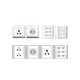 Ổ cắm đôi 2 chấu 16A với 1 lỗ LiOA E18S2UX