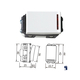 Công tắc D 2 tiếp điểm có đèn báo 250VAC - 20A Panasonic WEVH5033-7MYH màu xám ánh kim
