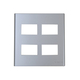 Faceplate for 4 Panasonic WEV68040MW devices, metallic white