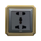 Bộ đôi ổ cắm ba chấu ABE BRONZE B2X-21C-31C màu xám
