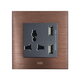 Multi-function socket with USB ABE TITANIUM T1N-USB brown