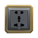 Ổ cắm đôi 3 chấu ABE BRONZE B1X-D3C màu xám