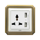 Ổ cắm đa năng kèm USB ABE BRONZE B1T-USB màu trắng