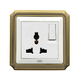 Multi-function socket with switch ABE BRONZE B1T-3C2 white