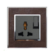 Ổ cắm đa năng kèm công tắc ABE LEATHER D1S-3C2 màu da cá sấu