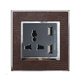 Ổ cắm đa năng kèm USB ABE LEATHER D1S-USB màu da cá sấu