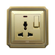 Multi-function socket with led light switch ABE BRONZE B1V-3C2L yellow