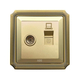 Ổ cắm tivi mạng ABE BRONZE B1V-TVM màu vàng