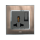 ABE SATIN S1D-3C2 multi-function socket with switch, copper color