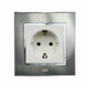 Ổ cắm châu âu ABE SATIN S1B-CAT màu bạc