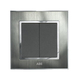 Công tắc đôi 1 chiều ABE SATIN S1B-21C màu bạc