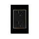 Multi-function socket with European socket ABE CRYSTAL C2D-3C2-CA black