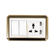 ABE BRONZE B2T-22C-USB two-way double switch with multi-function socket, white
