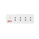 4-socket power outlet with 2.5m cord and safety cover 3300w LiOA 4SS2.5-2