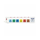 6-socket power outlet with 2.5m cord and voltage meter 3300w LiOA 6OFSSV2.5-2