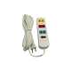 Ổ cắm điện 3 ổ cắm 1 công tắc dây 5m trắng 1000w/250v LiOA 3S5W