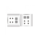 16A 2-pin double socket with 2 holes and white single border LiOA V20S2U2X