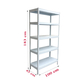 FABINA FBN10045183T 100cm white steel 5-panel shelf