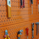 Pegboard double grid with hanging accessories FABINA FBNVL9090ORPK - 2 orange panels