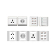 16A 2-pin double socket with 1 hole and white single border LiOA V20SM2UX